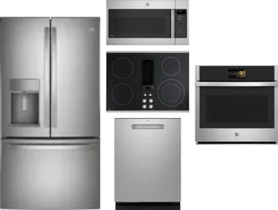 5 Piece Package Includes Refrigerator, Cooktop, Wall Oven, Microwave And Dishwasher